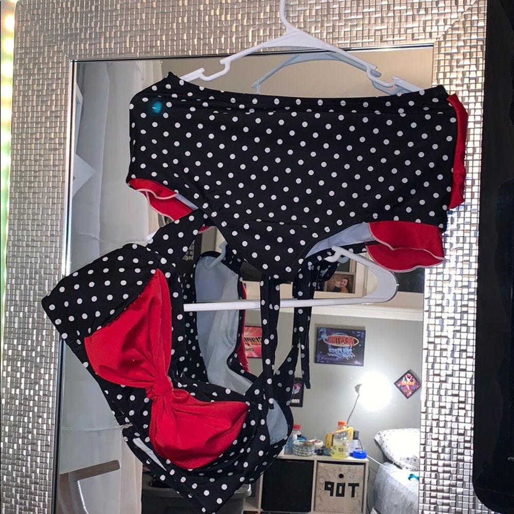 polkadot swimsuit set